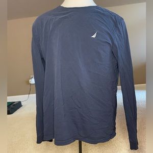 Nautica cotton Navy blue Long sleeve Tshirt